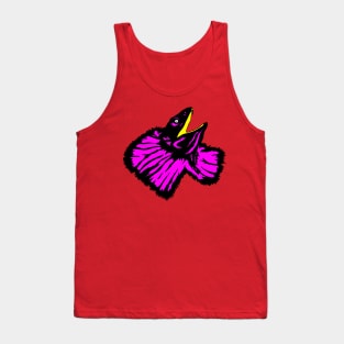 Stylized Neon Pink Frilled-neck Lizard Tank Top